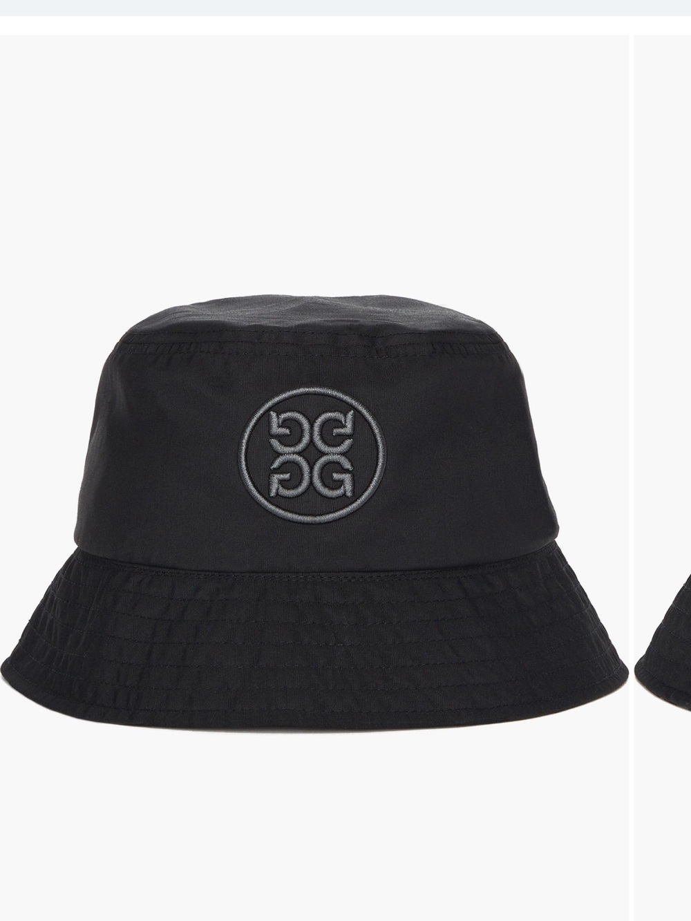 G/FORE Black Bucket reversible onyx and check plaid hat with logo